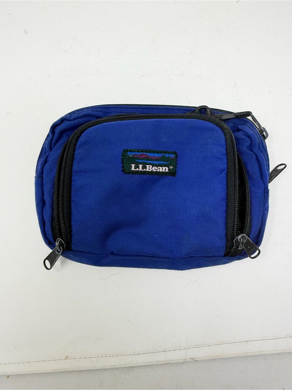 L.L. Bean Royal Blue Canvas Belt Bag with Black Trim